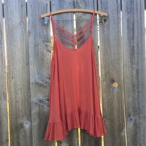 Strapped flowy tank blouse